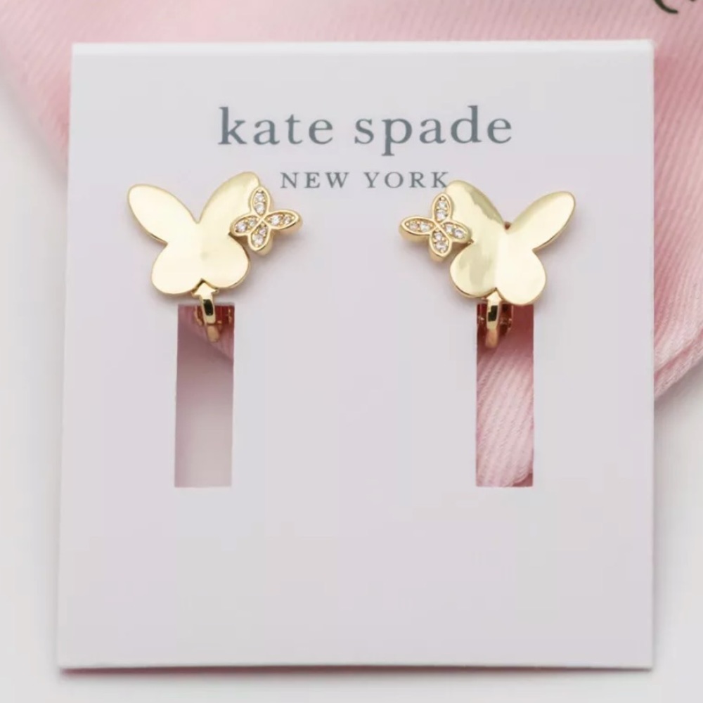Kate Spade ♠️ NWT Gold Butterfly Clio On Earrings